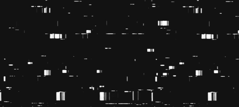 Dynamic black and white abstract digital background featuring horizontal and vertical lines creating a static noise effect, perfect for technology or sci-fi themed visuals and presentations.