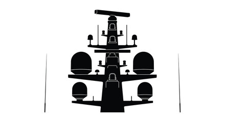 radar tower with multiple antennas and domes silhouette high quality professional detailed modern elegant stylish clean crisp vibrant © Komla02