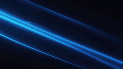 Obraz premium Diagonal blue beams cutting across deep black background