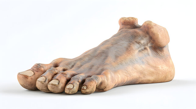 Flat feet fallen arches or pes planus medical condition adult foot close up neutral background