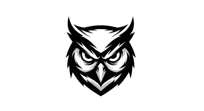 Aggressive Owl Mascot Logo Design, Fierce Bird Emblem, Tribal Style