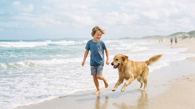 happy dog on the beach