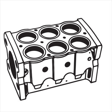 Engine Cylinder Block Automotive Mechanical Component
