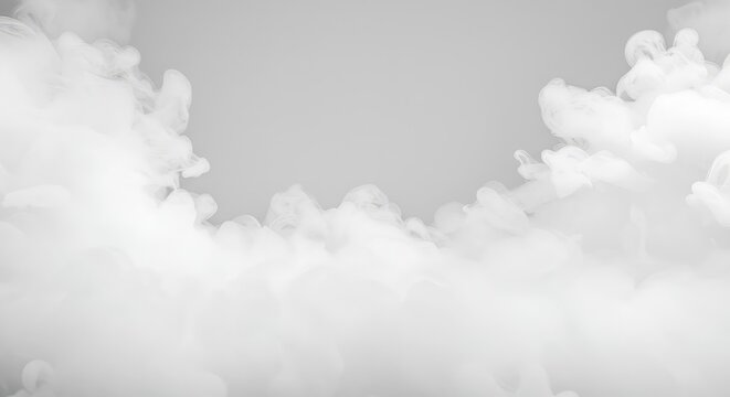 A vast, ethereal white background of swirling, diffuse vapor providing ample copy space and soft texture, smooth, wallpaper, pure