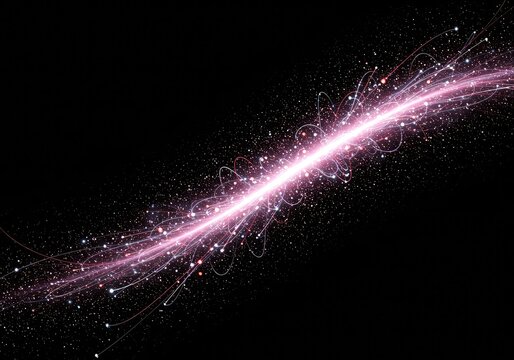 Abstract background featuring ethereal glowing energy waves and complex subatomic particle streams, suitable for technology themes and digital concepts, background, field, technology