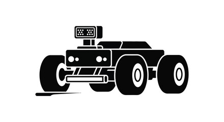off road vehicle silhouette with large wheels and roof mounted lights silhouette high quality professional detailed modern elegant © Komla02