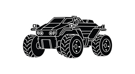 monster truck silhouette with large tires and rugged design high quality professional detailed modern elegant stylish clean crisp © Komla02