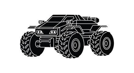 monster truck silhouette with large tires and rugged design high quality professional detailed modern elegant stylish clean crisp © Komla02