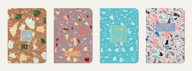 School diary cover design. Terrazzo abstract © Begin Again