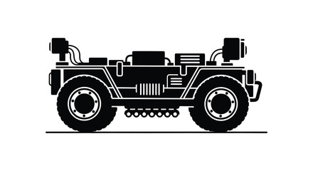 off road vehicle silhouette with rugged tires and detailed components high quality professional modern elegant stylish clean crisp © Komla02