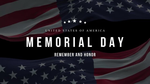 Memorial day animation. Happy memorial day. Flag USA. Honoring all who served banner for memorial day