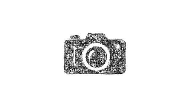 Sketch camera icon animation - smooth progressive reveal