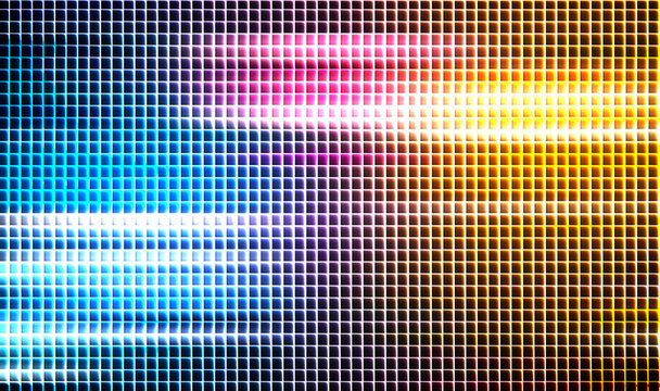 grid with colorful light streaks