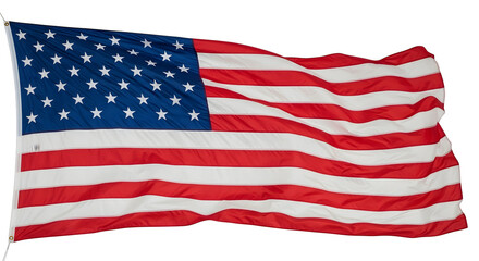 Fototapeta premium American flag waving celebrating american independence day isolated on transparent background