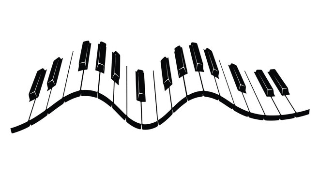 wavy piano keys silhouette high quality professional detailed modern elegant stylish clean crisp vibrant colorful digital creative innovative