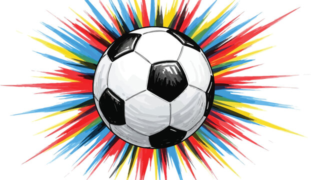Dynamic soccer ball explosion a vibrant display of sports energy and colorful artistic expression