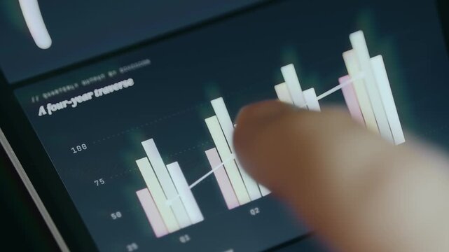 Performance chart with grouped bar charts illustrating data trends across distinct quarters