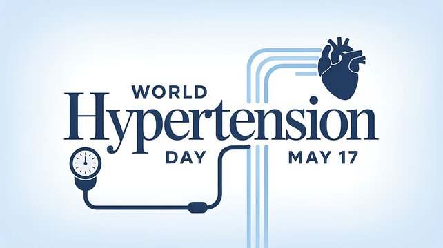 World hypertension day may 17 with heart symbol