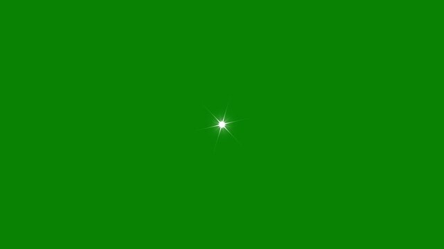 Shiny twinkle star glittering, Twinkling white cartoon stars sparkling and rotating on vibrant green screen background with glitter sparkle effects, 4k star animation sparkle vector doodles