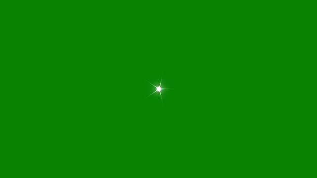 Sparkling star with glow, shiny light effect motion graphics on green screen background, white flat vector doodle cartoon blinking star, elegant twinkle star glitter sparkle, 4K loop animation