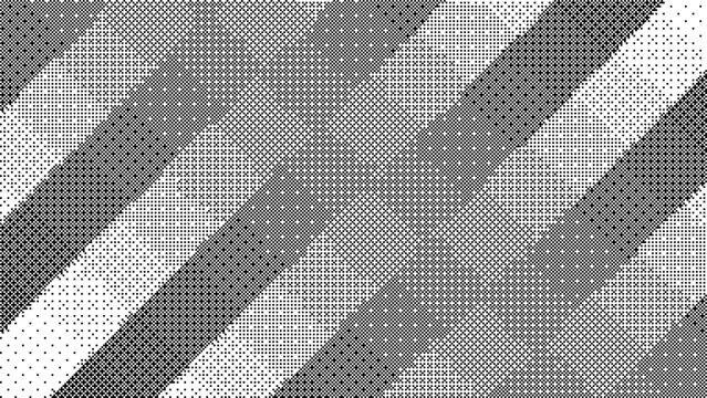 Diagonal halftone lines pattern with black and white dots