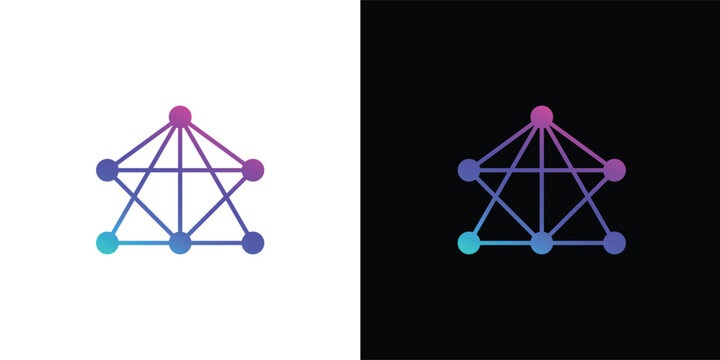 Abstract geometric network structure with gradient dots.