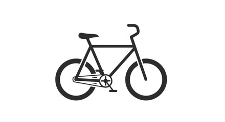 Fototapeta premium Minimalist bicycle icon, black bike illustration, cycling symbol, vector graphic
