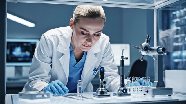 Female Scientist Working in Lab
