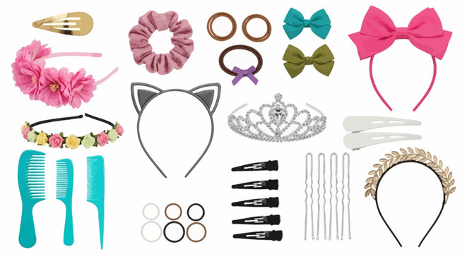 Hair Accessories, 25 Pieces, Hair Clips, Barrettes, Headbands, Bows, Scrunchies, Hair Ties