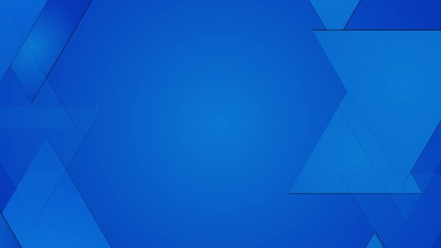 Blue geometric triangle background layered shapes, clean gradient, and modern abstract design. corporate videos, business intros, presentation screens, tech promos, app backgrounds, minimal overlays.