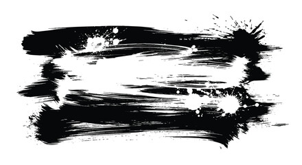 Fototapeta premium Abstract black and white brush strokes painting with bold monochrome texture. Brush strokes background. 