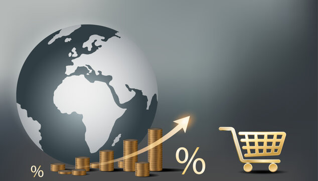 Global Interest Rate Growth And World Banking Economy Concept
