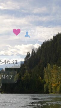 Vertical video: Bubbles appearing at 3s over slope, growing, drifting up, fading, showing counts