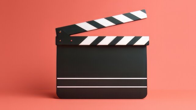 Minimalist illustration of a director's clapperboard,  movie clapper board, film slate