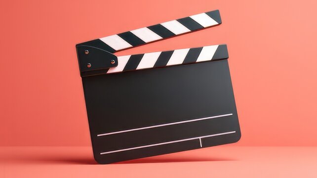 Minimalist illustration of a director's clapperboard,  movie clapper board, film slate