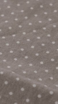 polka kitchen cotton or linnen natural fabric textile background vertical video