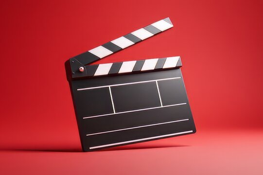 Minimalist illustration of a director's clapperboard,  movie clapper board, film slate