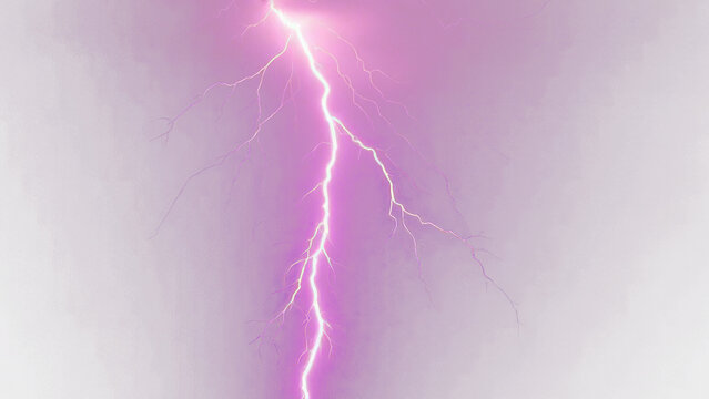 Pink Lightning bolt, Lightning, electric lightning bolt strike, lightning bolt strike set. Thunderstorm or light effect on PNG and White Background