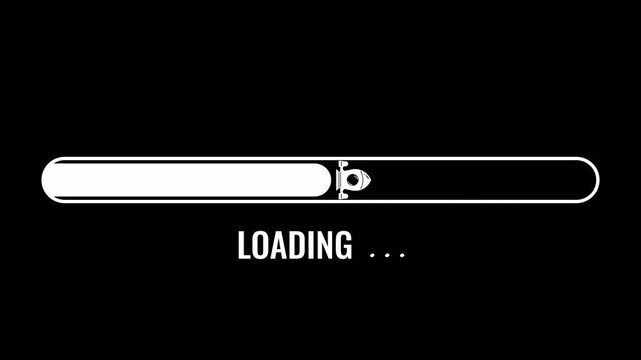 Cute Rocket Loading Screen Animation with Progress Bar, Minimalist UI Preloader on Transparent Background