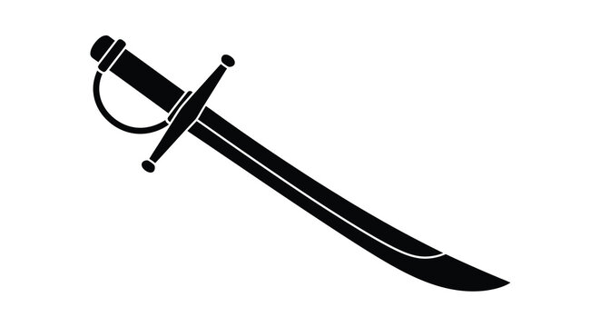 Pirate sabre silhouette on a white background