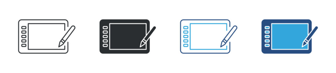 Graphic tablet icon set. digital drawing pad with stylus pen. design and illustration concept. vector illustration. © Icon Atelier