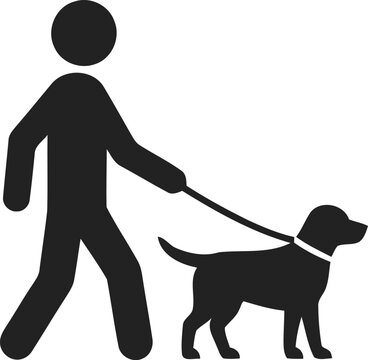 Walking a dog silhouette a simple icon of pet ownership and leisure