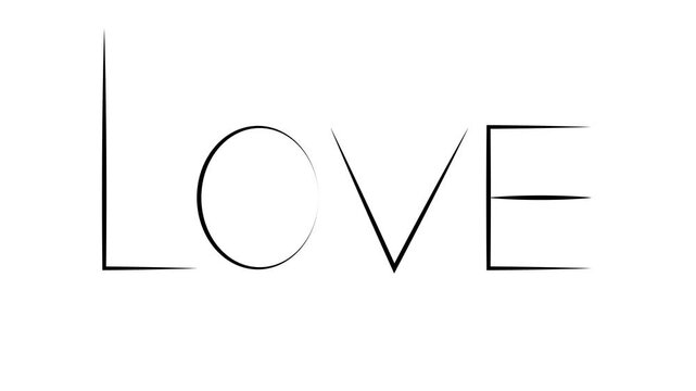 Love and hart in simple animation video.