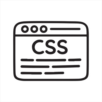CSS File Icon, Web Development and Code Editor Symbol, Programming Browser Vector