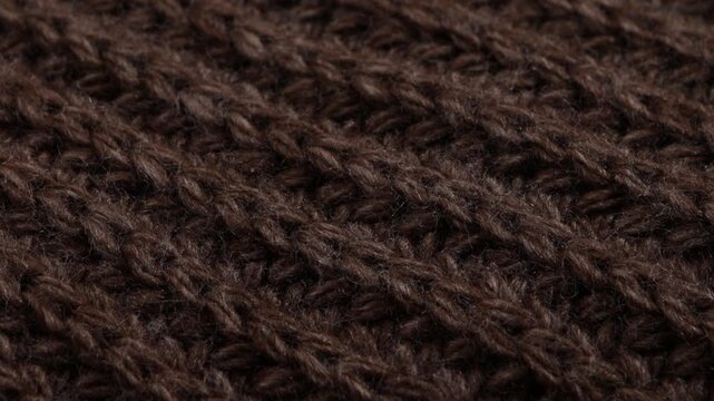 zoom of woollen fabric brown background element of winter clothing