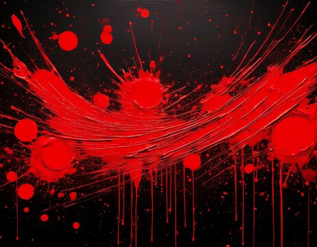 red spots splashes and dotted paint marks on a black background grunge texture of old background
