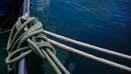 Fototapeta premium rope knotted over the sea water