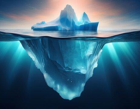background with an image of an iceberg and its underwater part