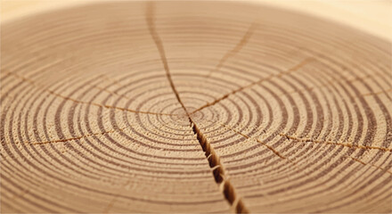 Wood grain cross section. Wood texture of cut tree. Closeup of tree trunk rings.  © shazam