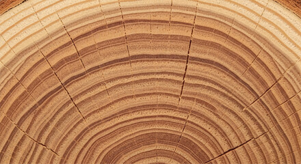 Wood grain cross section. Wood texture of cut tree. Closeup of tree trunk rings.  © shazam